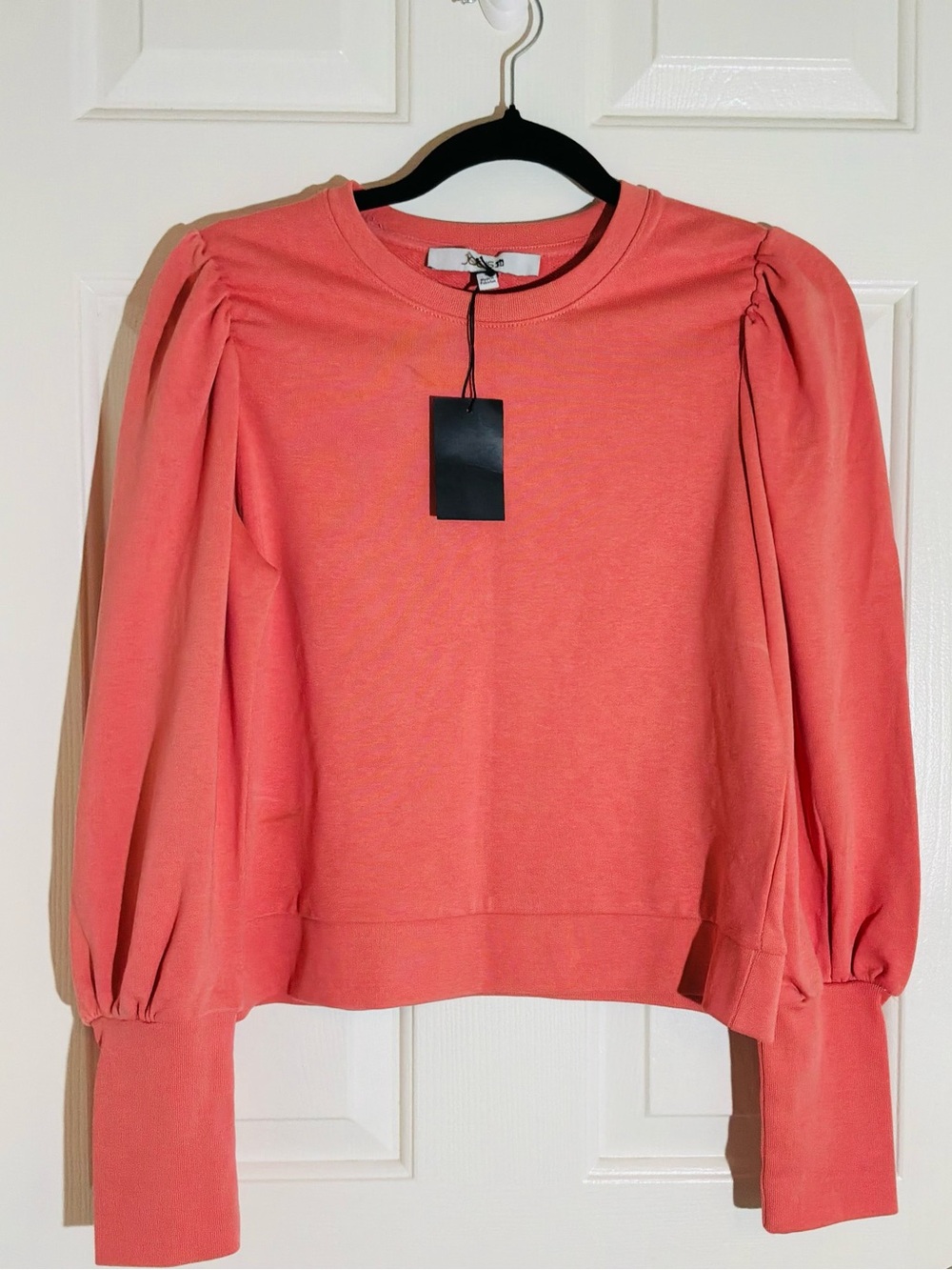 Joe's Jeans Coral Puff-Sleeve Sweatshirt
